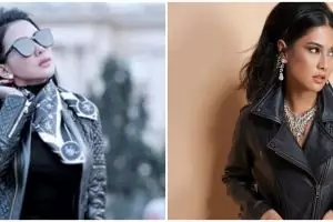 Beda gaya 8 seleb padu padankan jaket kulit, stylish abis