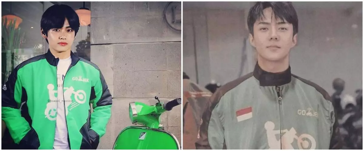 10 Editan foto idol K-Pop jadi driver ojol, kocak pol