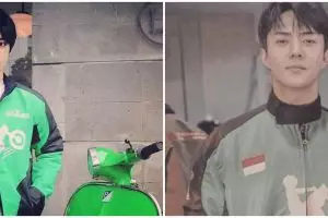 10 Editan foto idol K-Pop jadi driver ojol, kocak pol