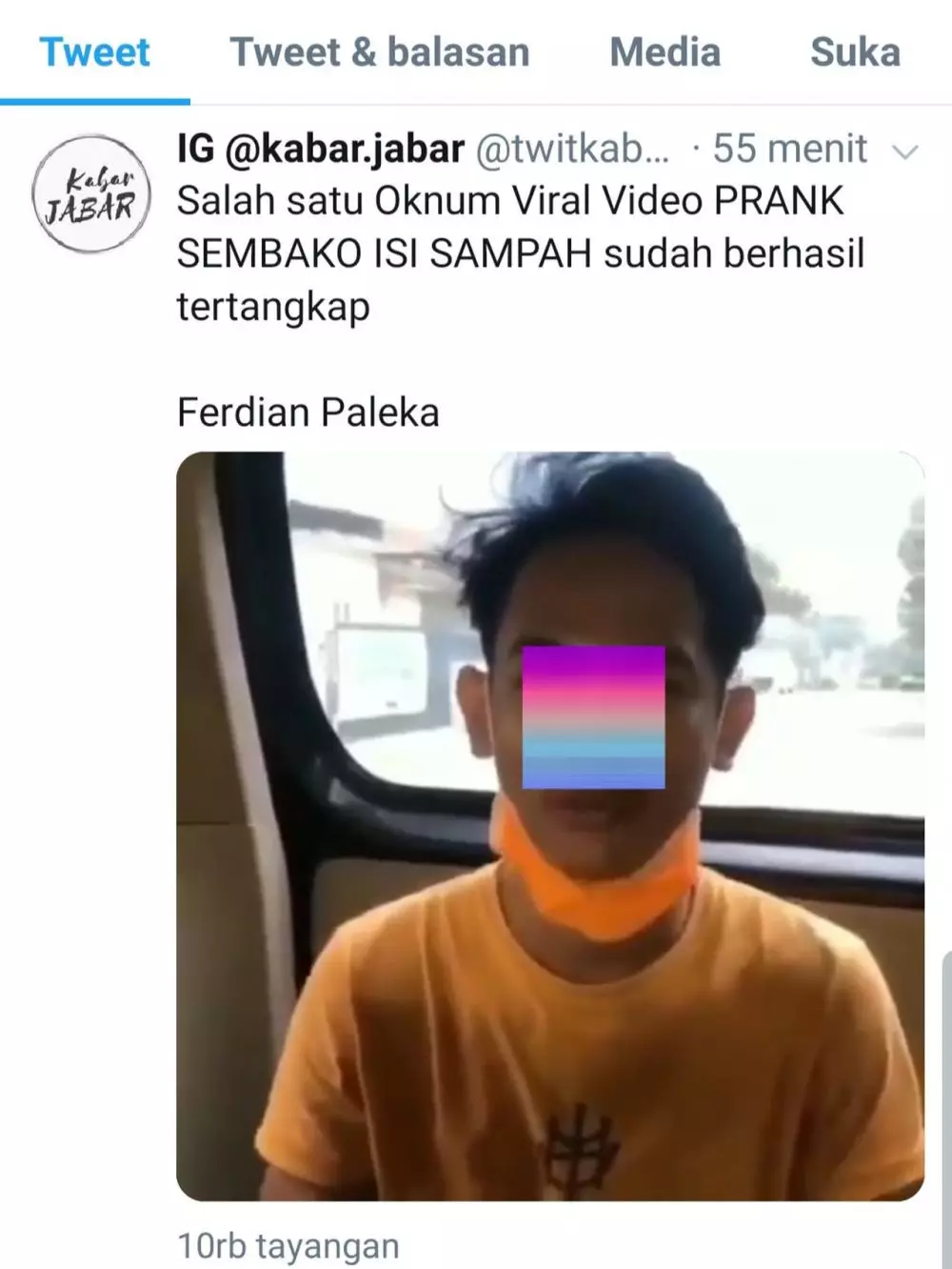 Teman Ferdian Paleka © 2020 Instagram/@ferdianpaleikaa ; Twitter @twitkabarjabar