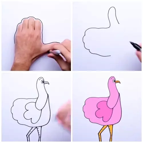 Cara mudah gambar hewan pakai jari Twitter/@awkwardgoogle