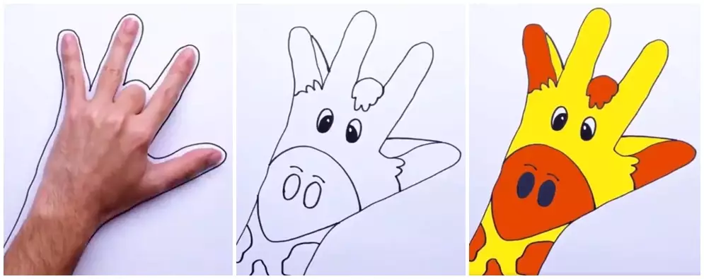 Cara mudah gambar hewan pakai jari Twitter/@awkwardgoogle