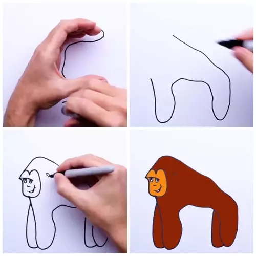 Cara mudah gambar hewan pakai jari Twitter/@awkwardgoogle