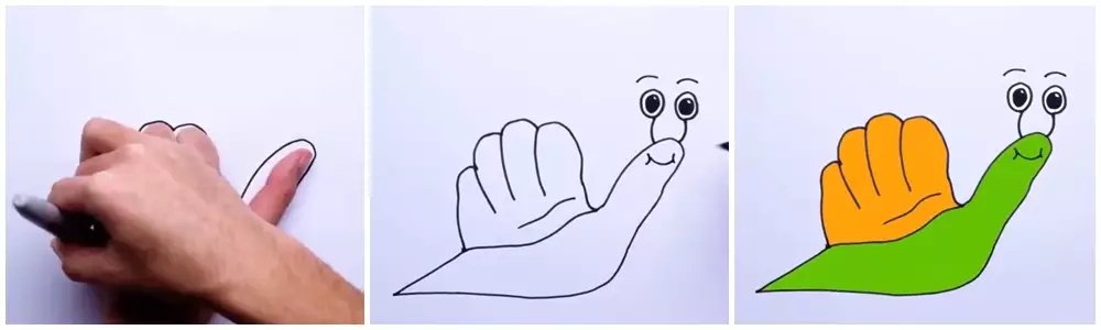 Cara mudah gambar hewan pakai jari Twitter/@awkwardgoogle