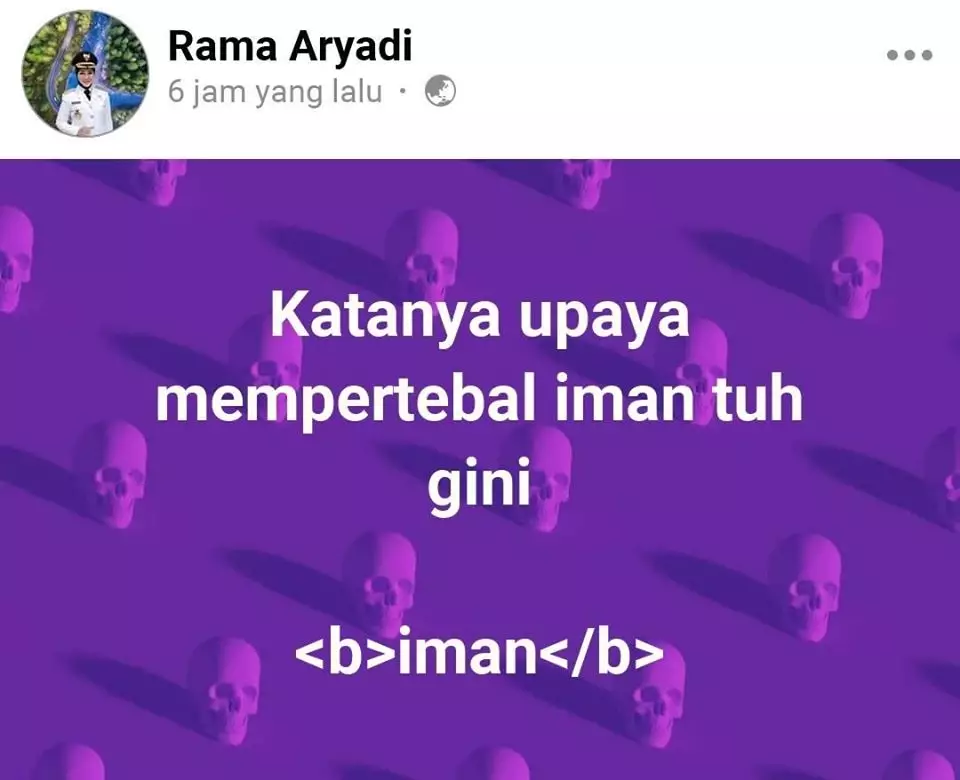 Status plesetan ini absurd Facebook/ Perecehan Stekstual