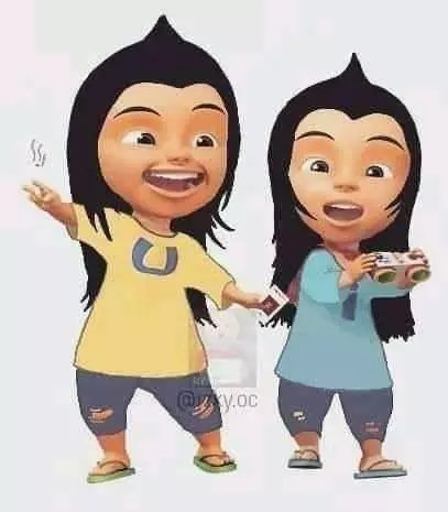 8 Penampakan tokoh Upin Ipin jadi jamet Twitter