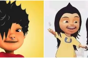 8 Penampakan karakter Upin Ipin diedit jadi jamet ini bikin ngakak