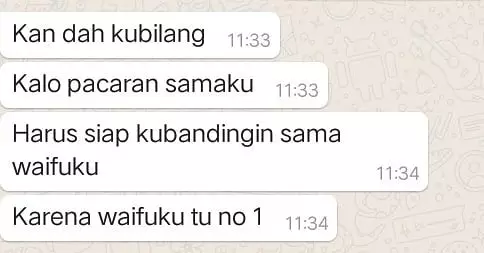 chat lucu dikacangin gebetan © 2020 instagram.com