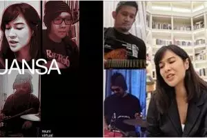 5 Momen Dian Sastro reuni virtual bareng band SMP, seru abis