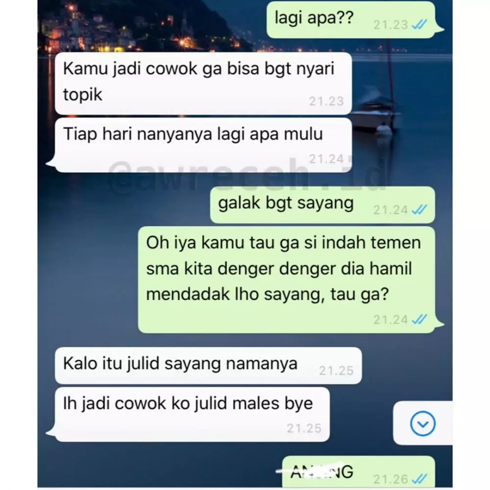chat WA lucu bikin kesel pacar © 2020 instagram.com chat WA lucu bikin kesel pacar © 2020 instagram.com