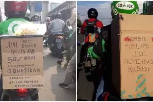 8 Potret kerja sampingan driver ojek online saat pandemi, salut