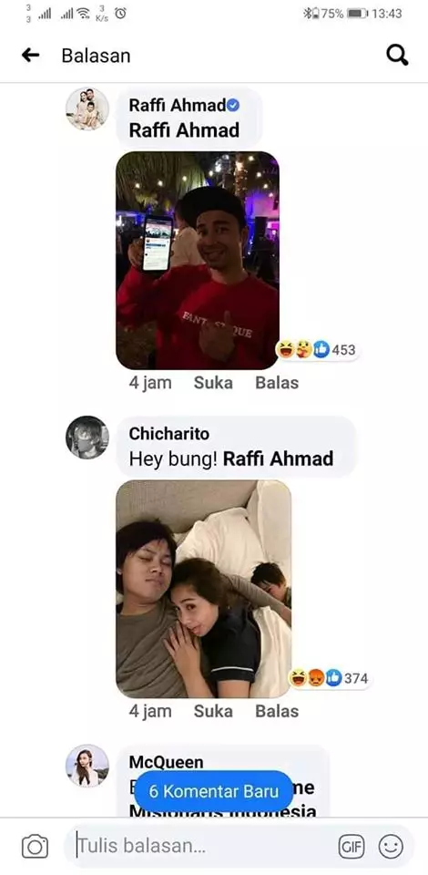 Bukti Raffi Ahmad suka akun meme Berbagai sumber