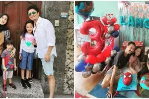 9 Potret ulang tahun ke-3 Langit anak Omesh, bertema Spiderman