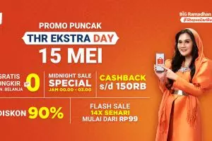 Spesial 15 Mei, Promo Heboh Puncak THR Ekstra Day dari Shopee!