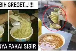 10 Momen lucu cara makan nggak biasa ini bikin ngelus dada