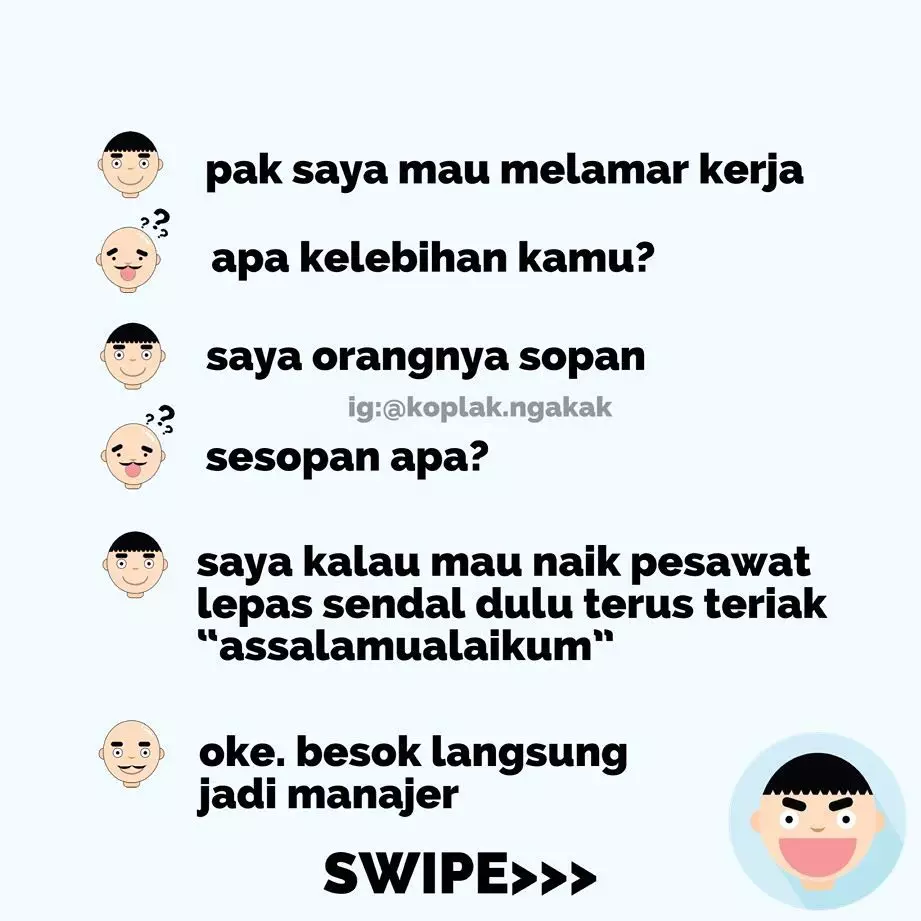 meme lucu trik wawancara kerja © 2020 1cak.com