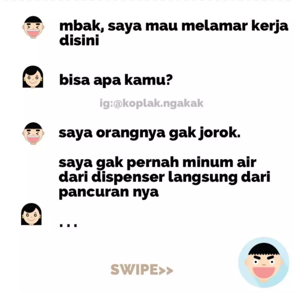 meme lucu trik wawancara kerja © 2020 1cak.com