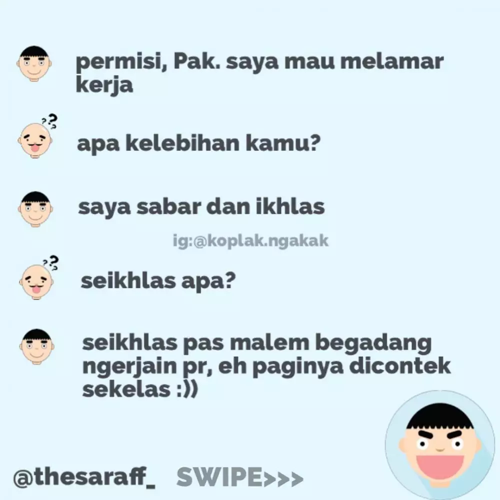 meme lucu trik wawancara kerja © 2020 1cak.com