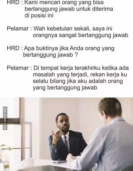 meme lucu trik wawancara kerja © 2020 1cak.com