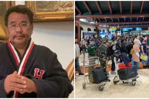 Bandara Soetta ramai antrean penumpang, ini reaksi kecewa 5 seleb