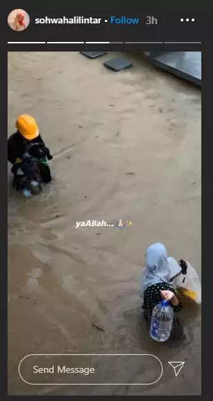 potret rumah karantina gen halilintar terendam banjir instagram