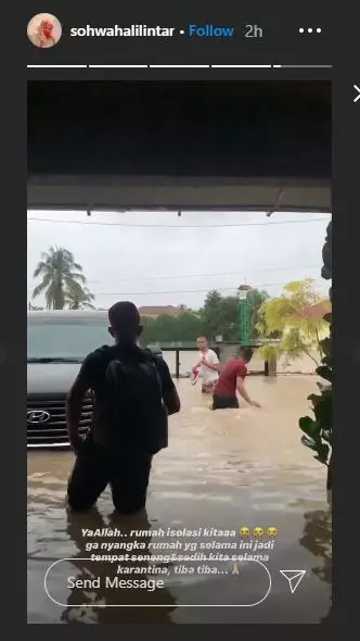 potret rumah karantina gen halilintar terendam banjir instagram