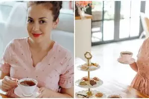 7 Momen baby shower virtual Rianti Cartwright, pesta seru minum teh