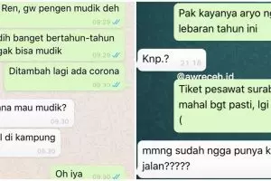 10 Chat lucu mudik Lebaran ini endingnya bikin tepuk jidat
