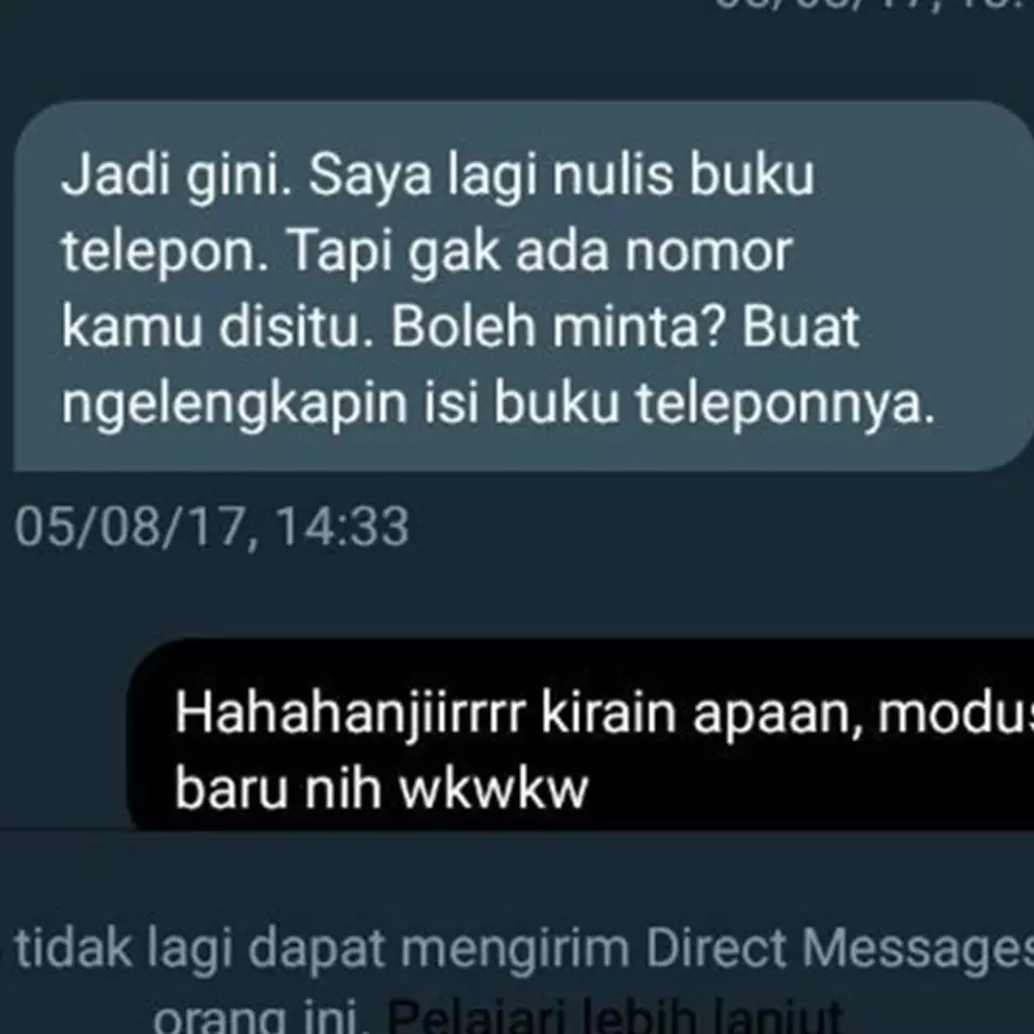 10 Modus minta nomor WhatsApp ini kocaknya bikin senyum lebar