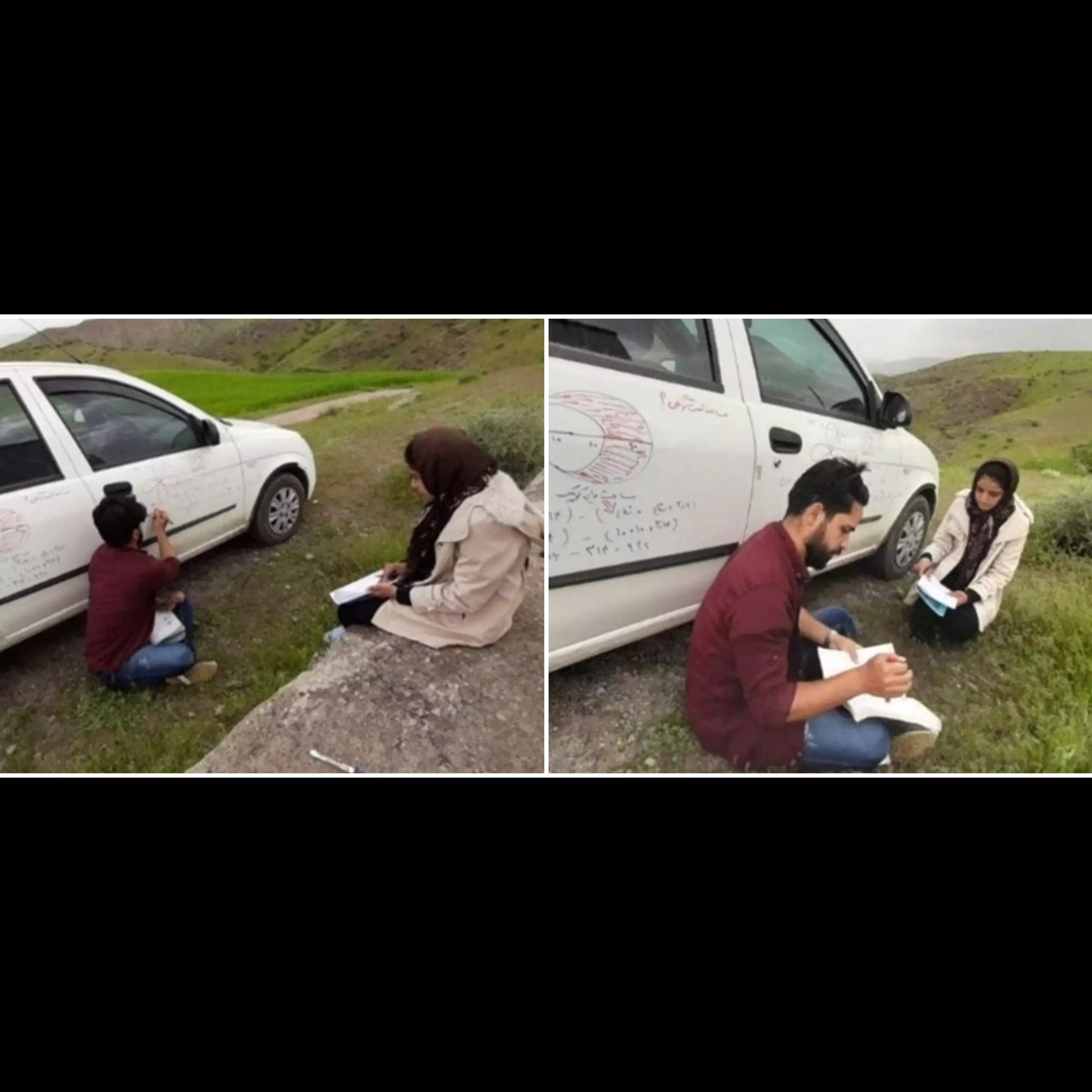 Badan mobilnya jadi papan tulis, guru di pedalaman tuai pujian