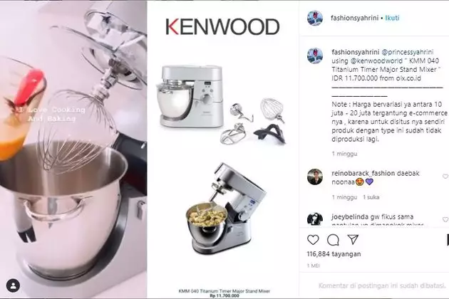 alat dapur Syahrini Instagram