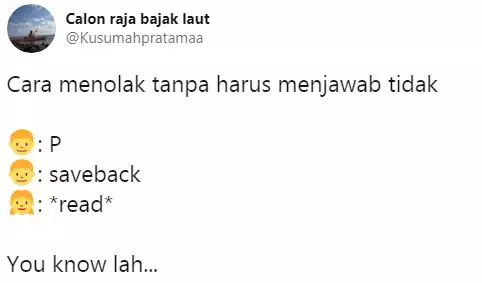 10 Cuitan lucu cara menolak tanpa bilang tidak © 2020 brilio.net 10 Cuitan lucu cara menolak tanpa bilang tidak © 2020 brilio.net