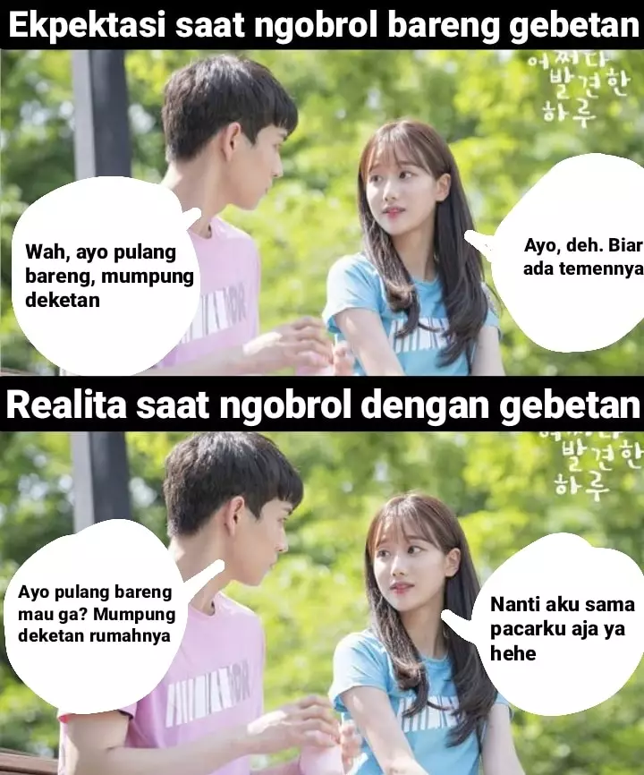 Meme ekspektasi bareng gebetan Berbagai sumber