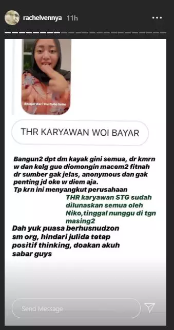 Dituding belum bayar THR karyawan Instagram Dituding belum bayar THR karyawan Instagram