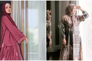 Gaya 10 seleb kenakan gamis, Lebaran tetap stylish meski di rumah