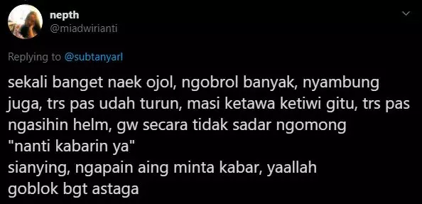 Kejadian konyol naik ojol twitter Kejadian konyol naik ojol twitter