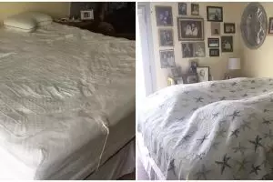 10 Aksi kocak suami saat merapikan tempat tidur untuk pertama kali