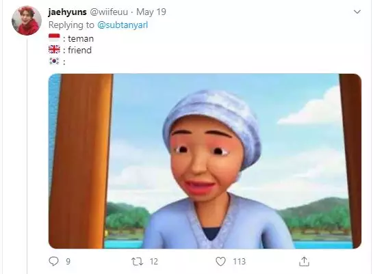 cuitan bahasa korea Twitter