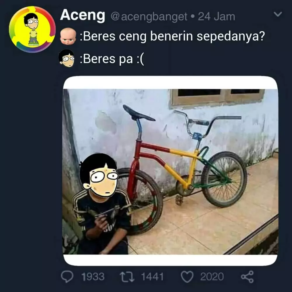 meme lucu benerin barang © 2020 instagram.com