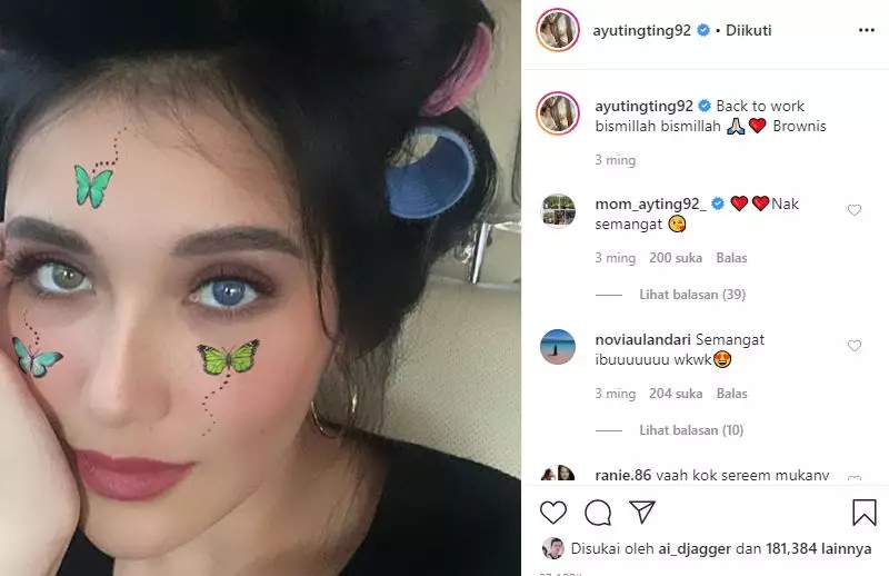 Potret Ayu Ting Ting pakai filter  © 2020 brilio.net