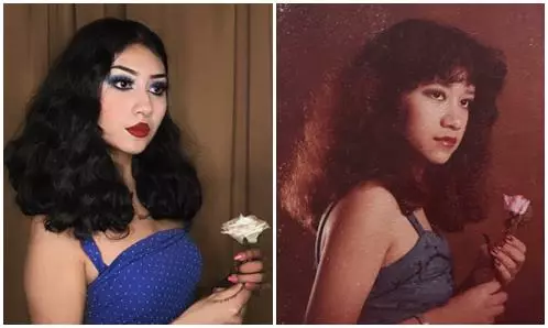 aksi tirukan foto lawas ibu  Twitter aksi tirukan foto lawas ibu  Twitter