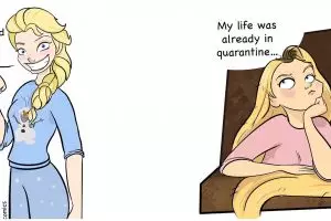 8 Aksi Princess Disney selama pandemi, sleeping beauty tidur terus