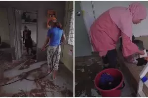 9 Potret rumah Gen Halilintar usai kebanjiran, sampah berserakan