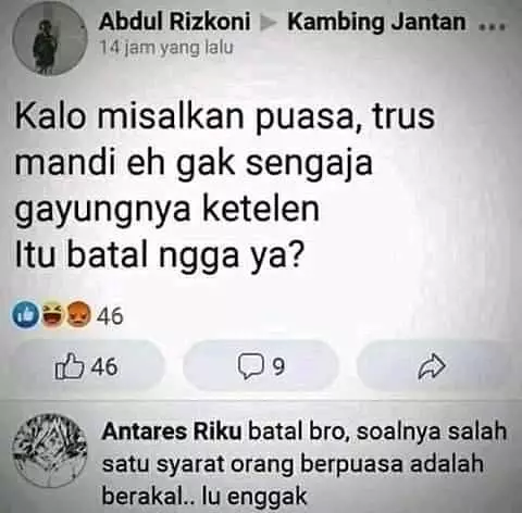 momen salah tanya di FB © 2020 instagram.com