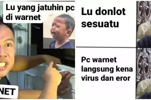 10 Meme lucu 'buat kesalahan di warnet' ini bikin deg-degan