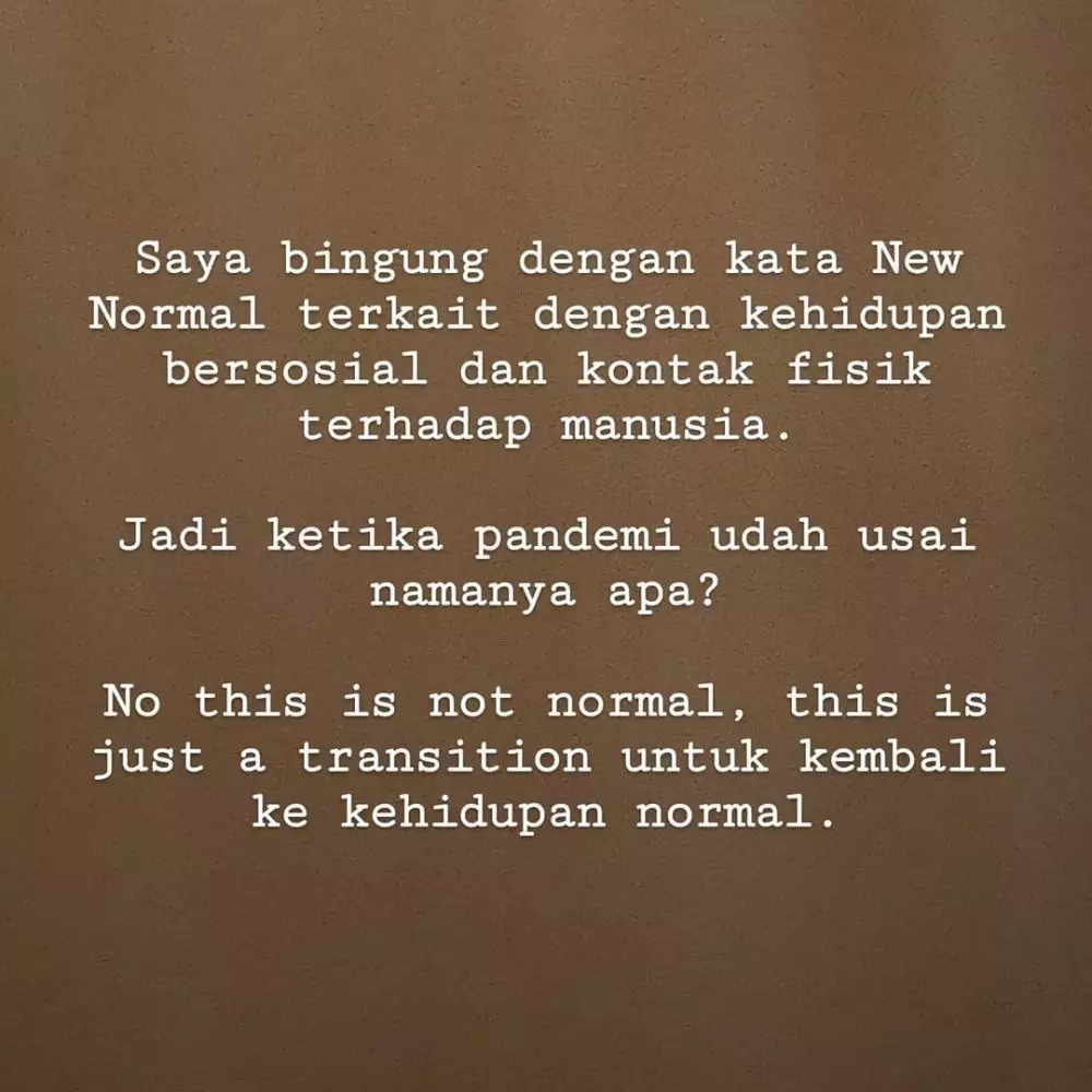 atiqah hasiholan berikan pendapat istilah new normal instagram atiqah hasiholan berikan pendapat istilah new normal instagram