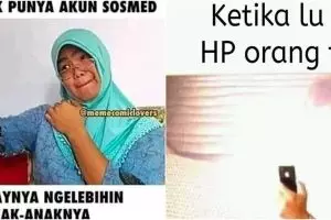 10 Meme lucu HP orangtua, mau ketawa takut kualat
