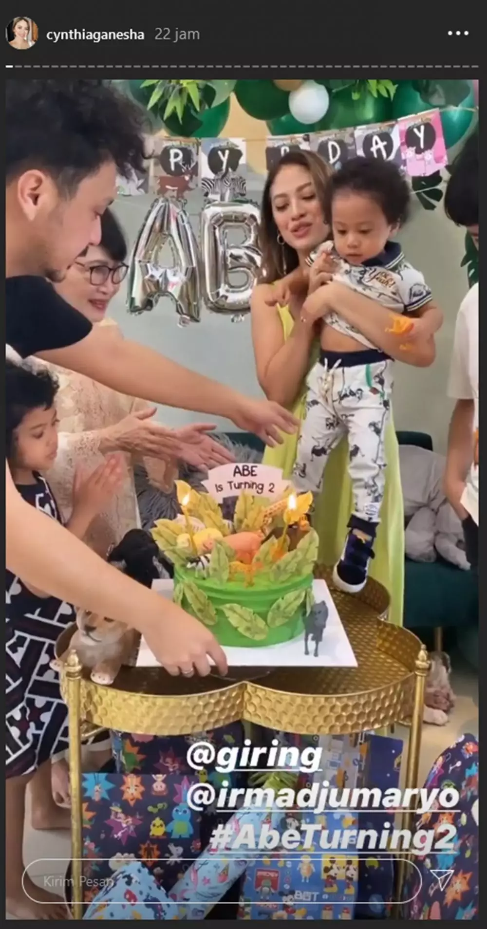 momen ulang tahun ke-2 anak giring instagram