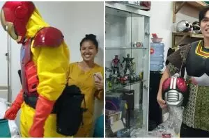 7 Potret dokter pakai kostum superhero jadi APD, bikin ceria pasien