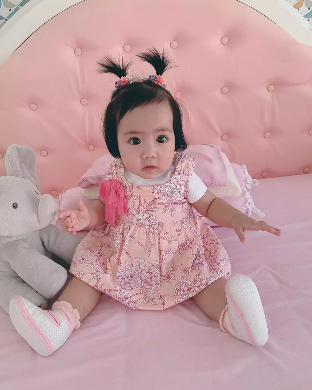 anak Momo Geisha dengan rambut kuncir air mancur © 2020 brilio.net